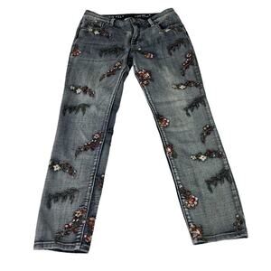 Laurie Felt Jeans Womens 4 Vintage Blue Classic Denim Embroidered Slim Leg Jean